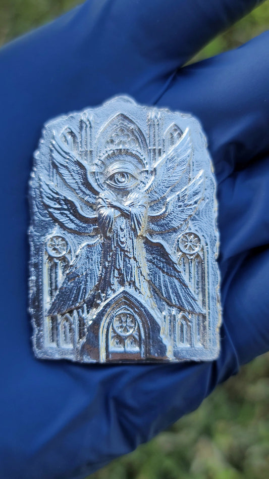 The Eternal Vigil one-of-one 1 Troy oz .999 fine silver sculpture by Kannibal Hektor.
