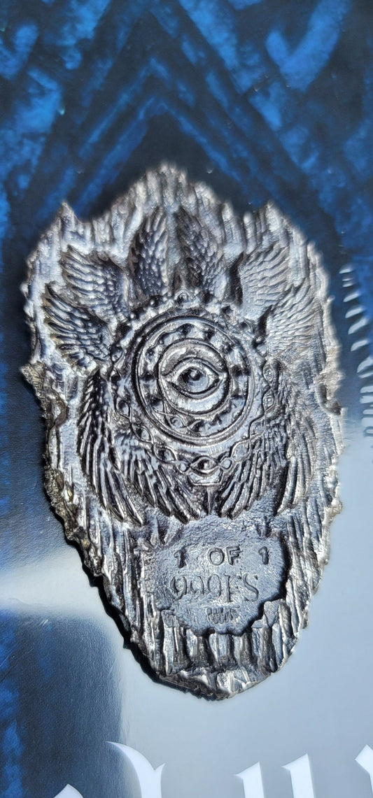 The Lesser Lights of Heaven, one-of-one 2 oz .999 fine silver Ophanim sculpture